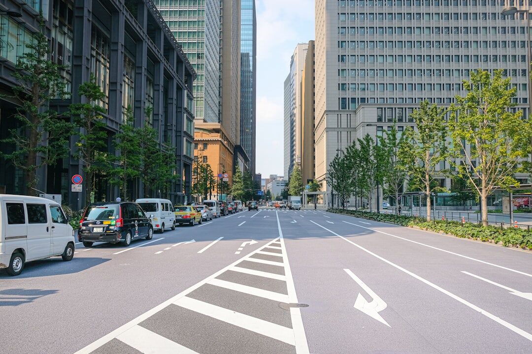 urban city street with tech