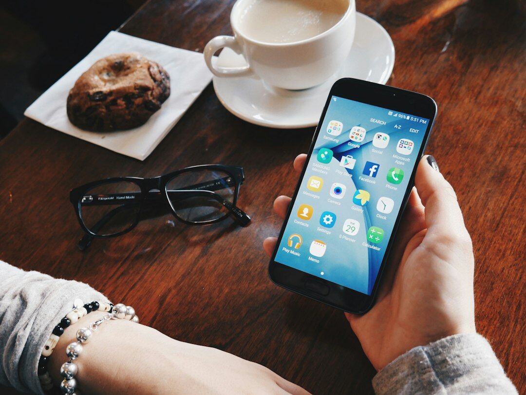 person using smartphone with ai app