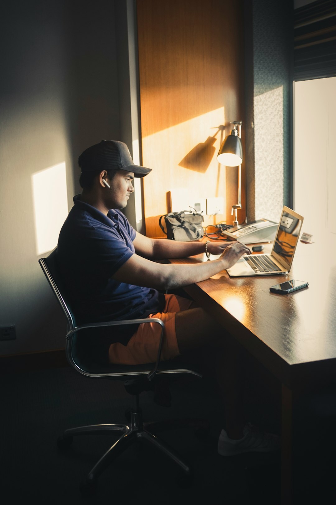 person working from home